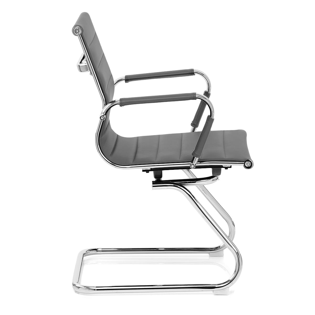 Sedia da ufficio Ecopelle Cromata - Task Grigio