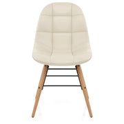 Sedia Ecopelle Legno - Tate Crema