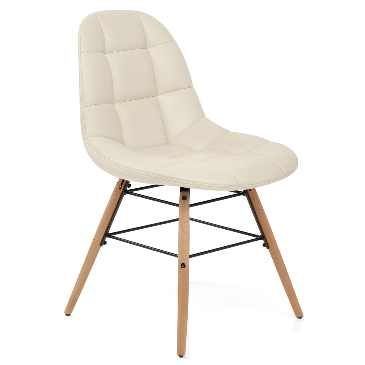 Sedia Ecopelle Legno - Tate Crema