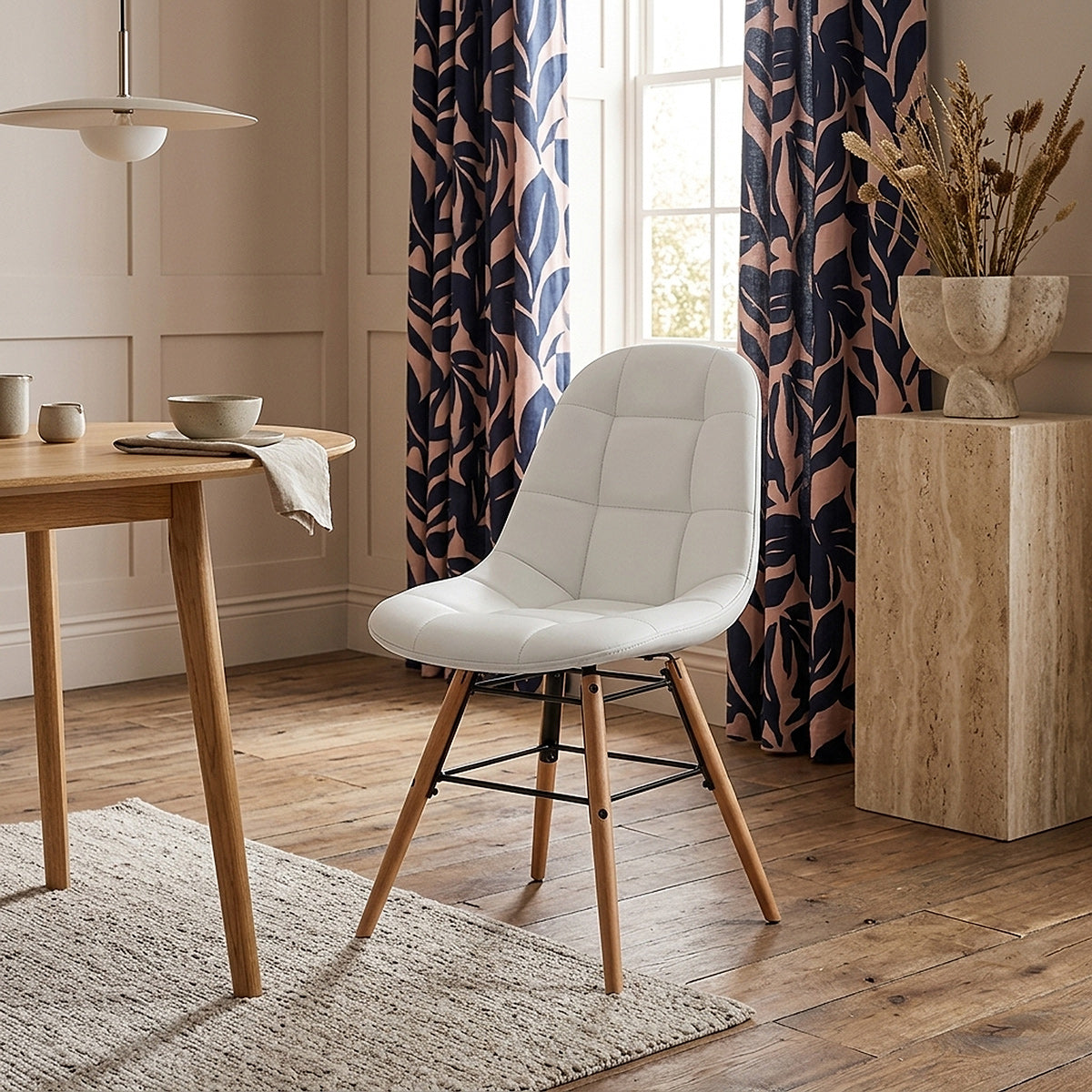 Sedia Ecopelle Legno - Tate Crema