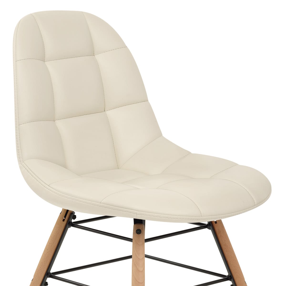 Sedia Ecopelle Legno - Tate Crema