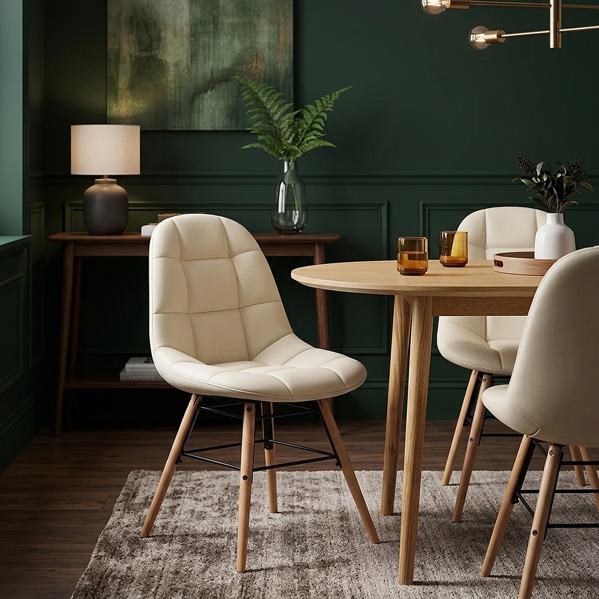 Sedia Ecopelle Legno - Tate Crema