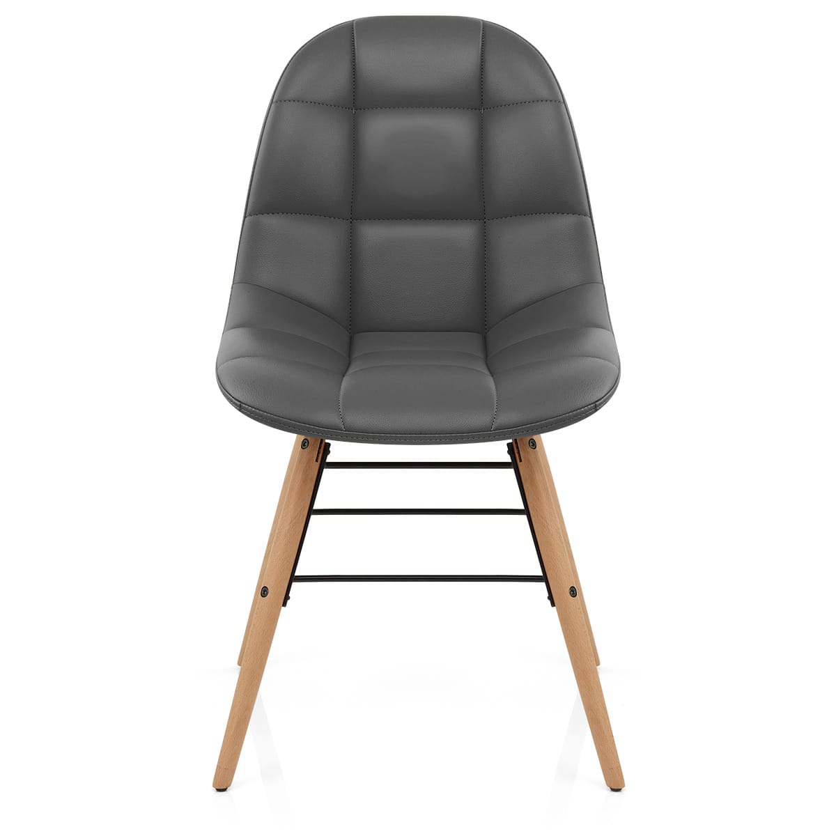 Sedia Ecopelle Legno - Tate Grigio
