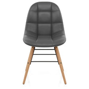 Sedia Ecopelle Legno - Tate Grigio