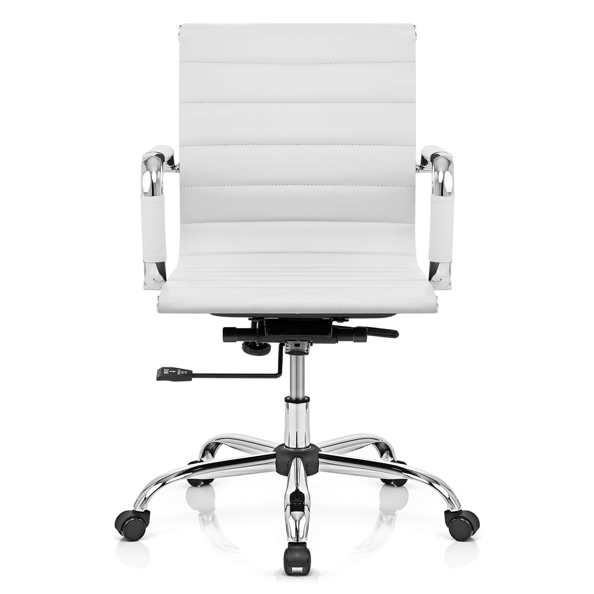Sedia da ufficio Ecopelle Cromata - Tek Bianco