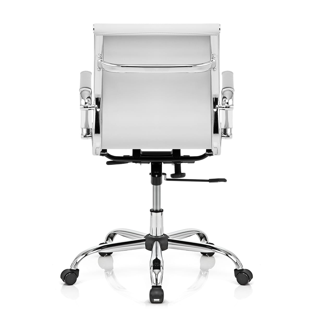 Sedia da ufficio Ecopelle Cromata - Tek Bianco