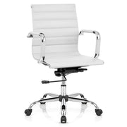 Sedia da ufficio Ecopelle Cromata - Tek Bianco