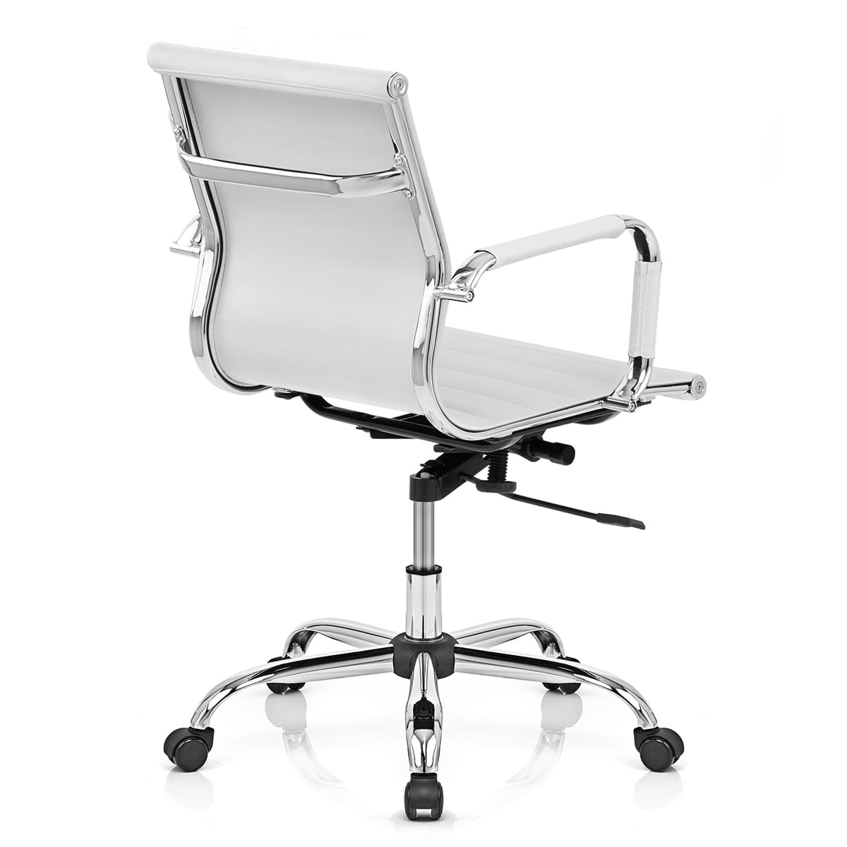 Sedia da ufficio Ecopelle Cromata - Tek Bianco