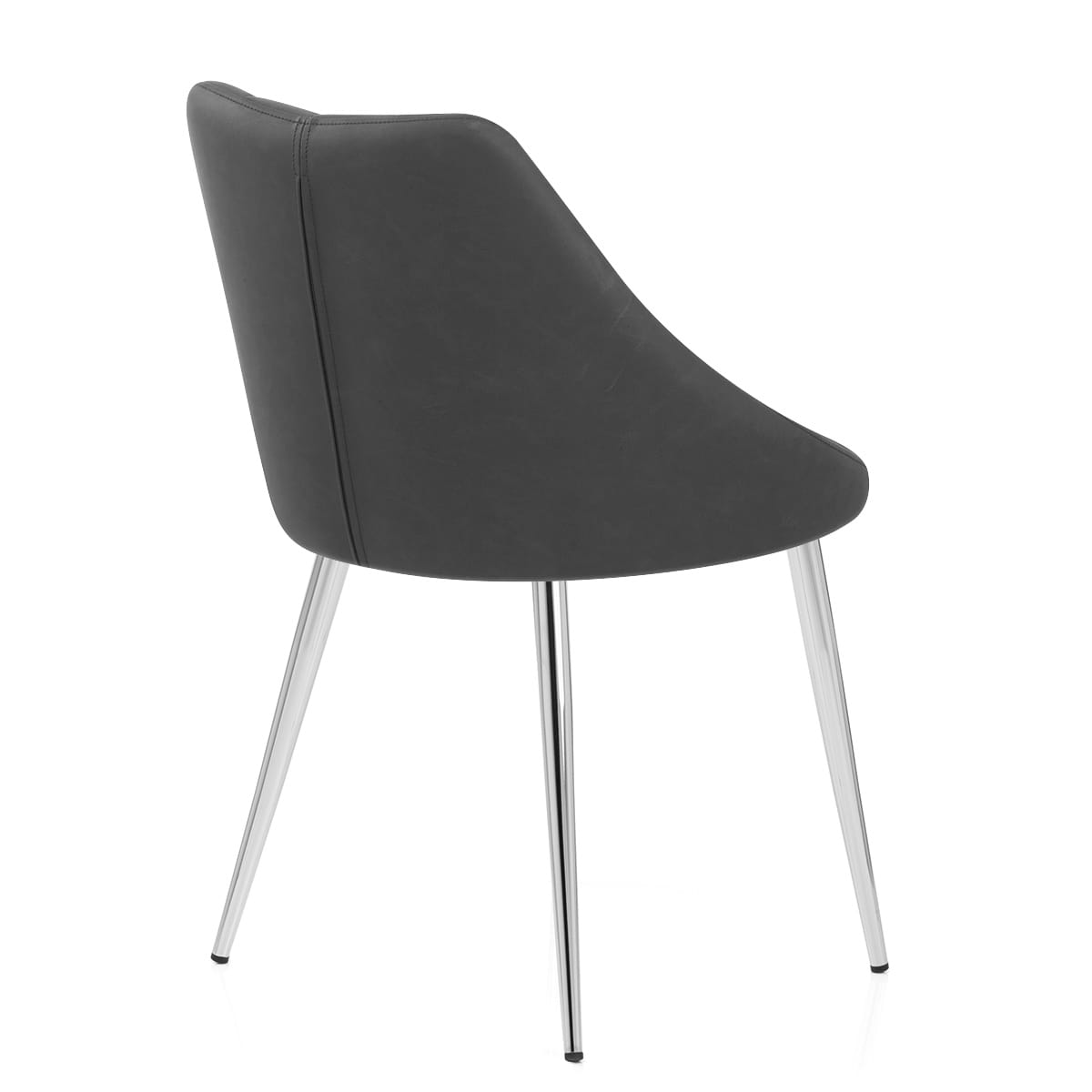 Sedia da pranzo Ecopelle Cromata - Tempo Grigio scuro