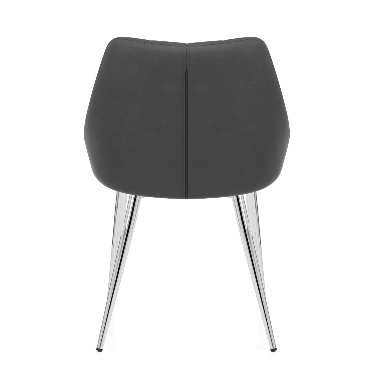 Sedia da pranzo Ecopelle Cromata - Tempo Grigio scuro
