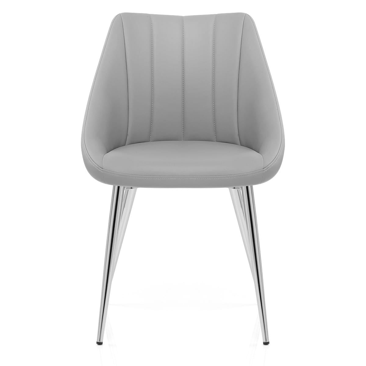 Sedia da pranzo Ecopelle Cromata - Tempo Grigio