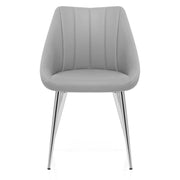 Sedia da pranzo Ecopelle Cromata - Tempo Grigio
