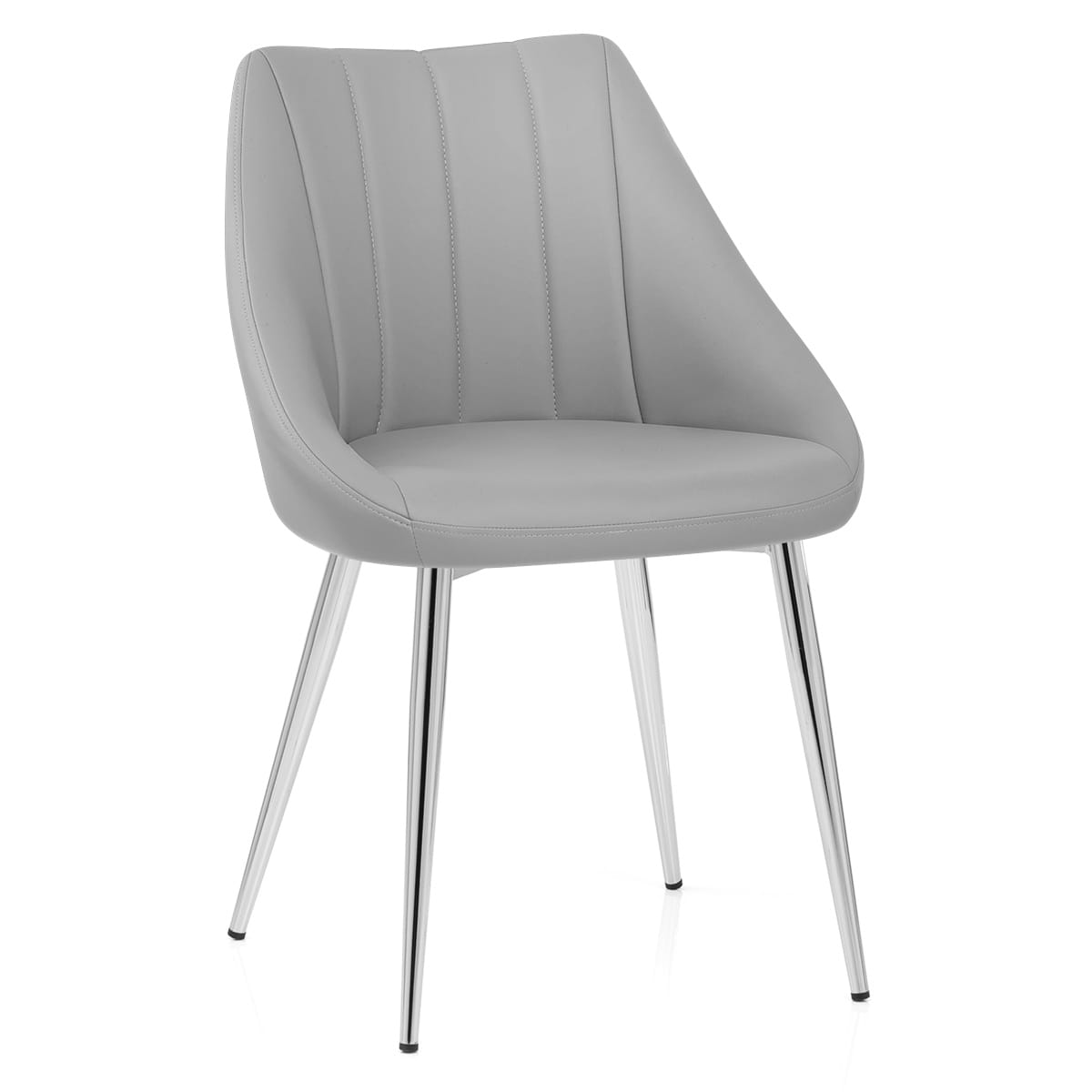 Sedia da pranzo Ecopelle Cromata - Tempo Grigio