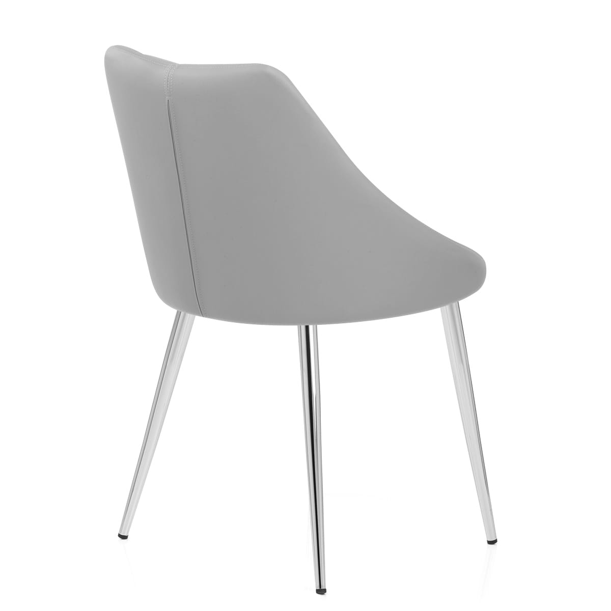 Sedia da pranzo Ecopelle Cromata - Tempo Grigio