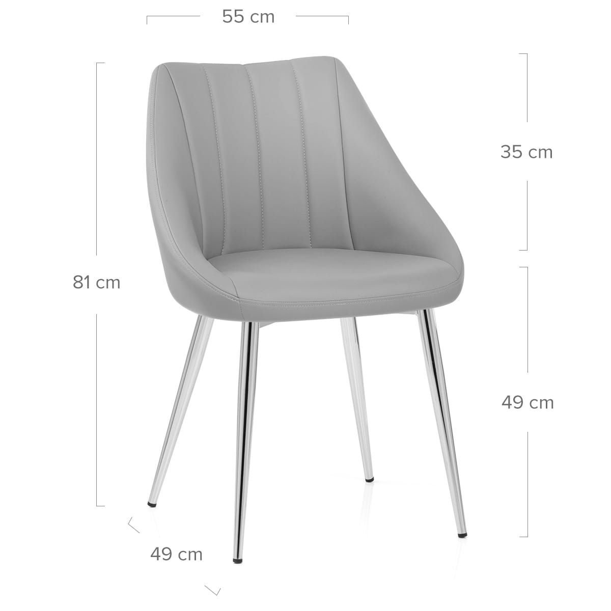 Sedia da pranzo Ecopelle Cromata - Tempo Grigio