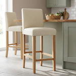 Sgabello Pelle Rigenerata Quercia - Tetbury Crema