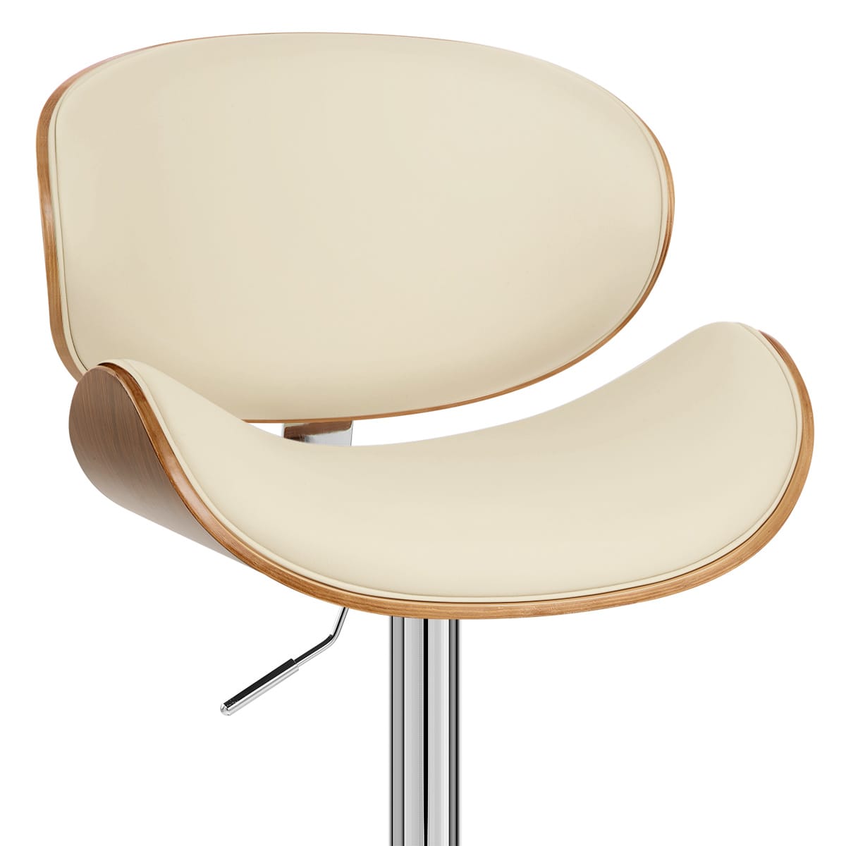 Sgabello Ecopelle Cromato - Theo Crema