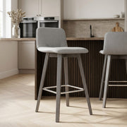 Sgabello Tessuto Legno Grigio - Tide Grigio