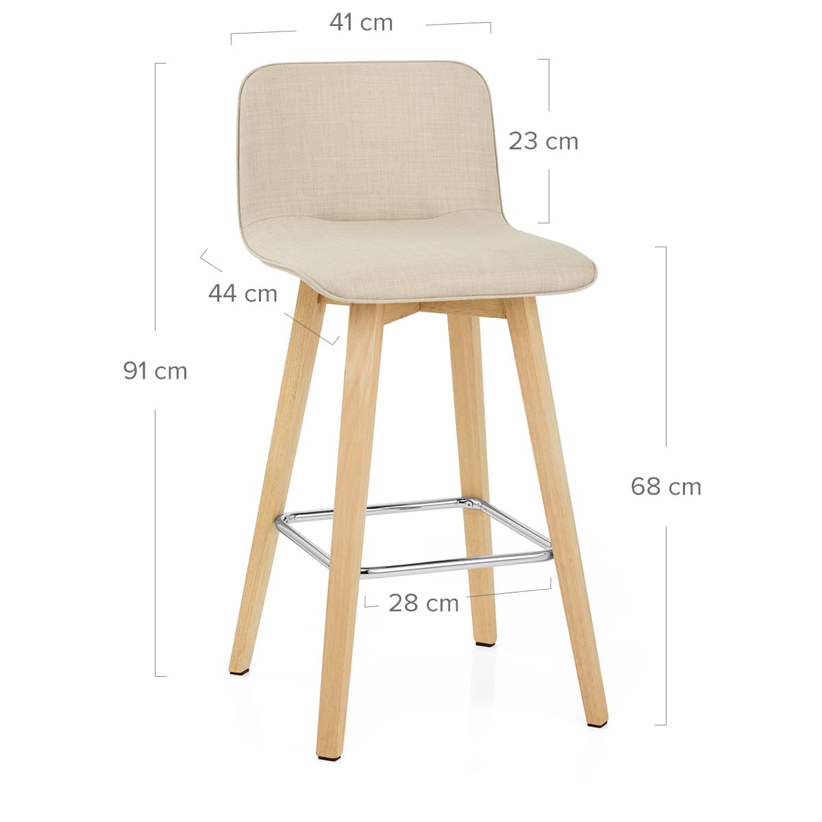 Sgabello Tessuto Legno - Tide Crema