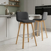 Sgabello Tessuto Legno - Tide Nero