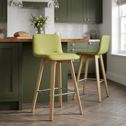 Sgabello Tessuto Legno - Tide Verde