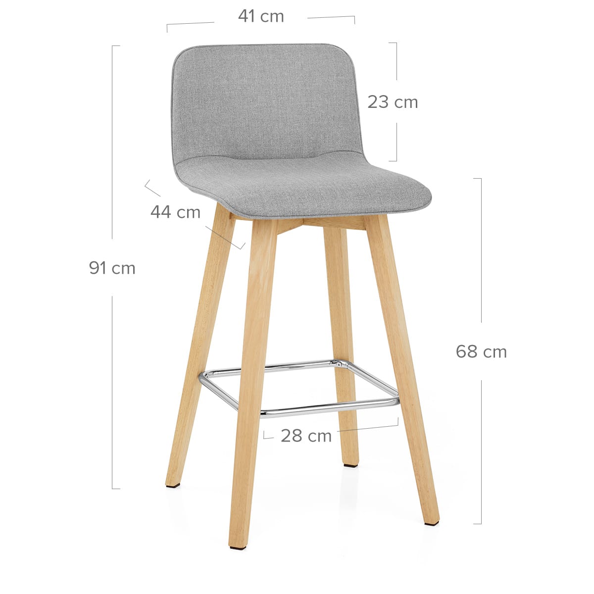 Sgabello Tessuto Legno - Tide Grigio