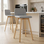 Sgabello Tessuto Legno - Tide Grigio