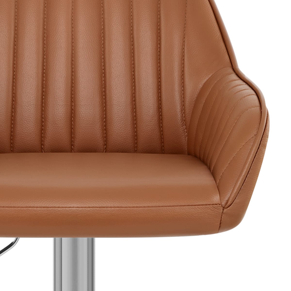Sgabello Pelle Cromo Satinato - Tokyo Marrone