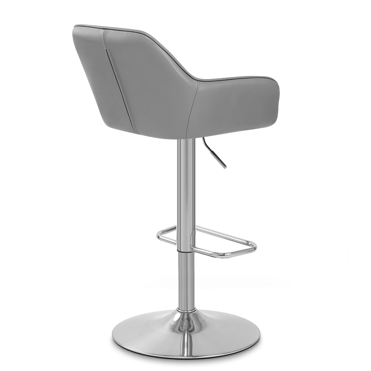 Sgabello Pelle Cromo Satinato - Tokyo Grigio