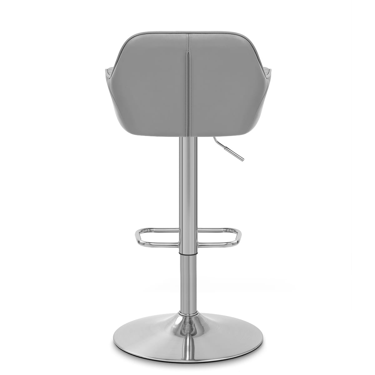 Sgabello Pelle Cromo Satinato - Tokyo Grigio