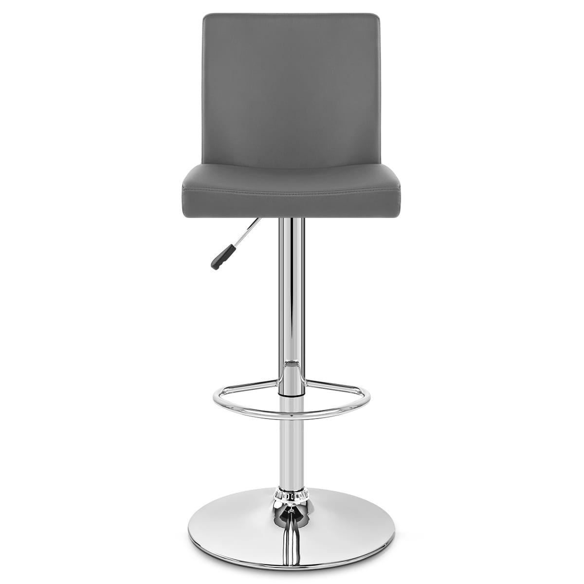 Sgabello Ecopelle Cromato - Topaz Grigio