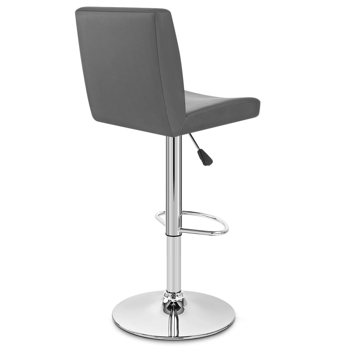 Sgabello Ecopelle Cromato - Topaz Grigio