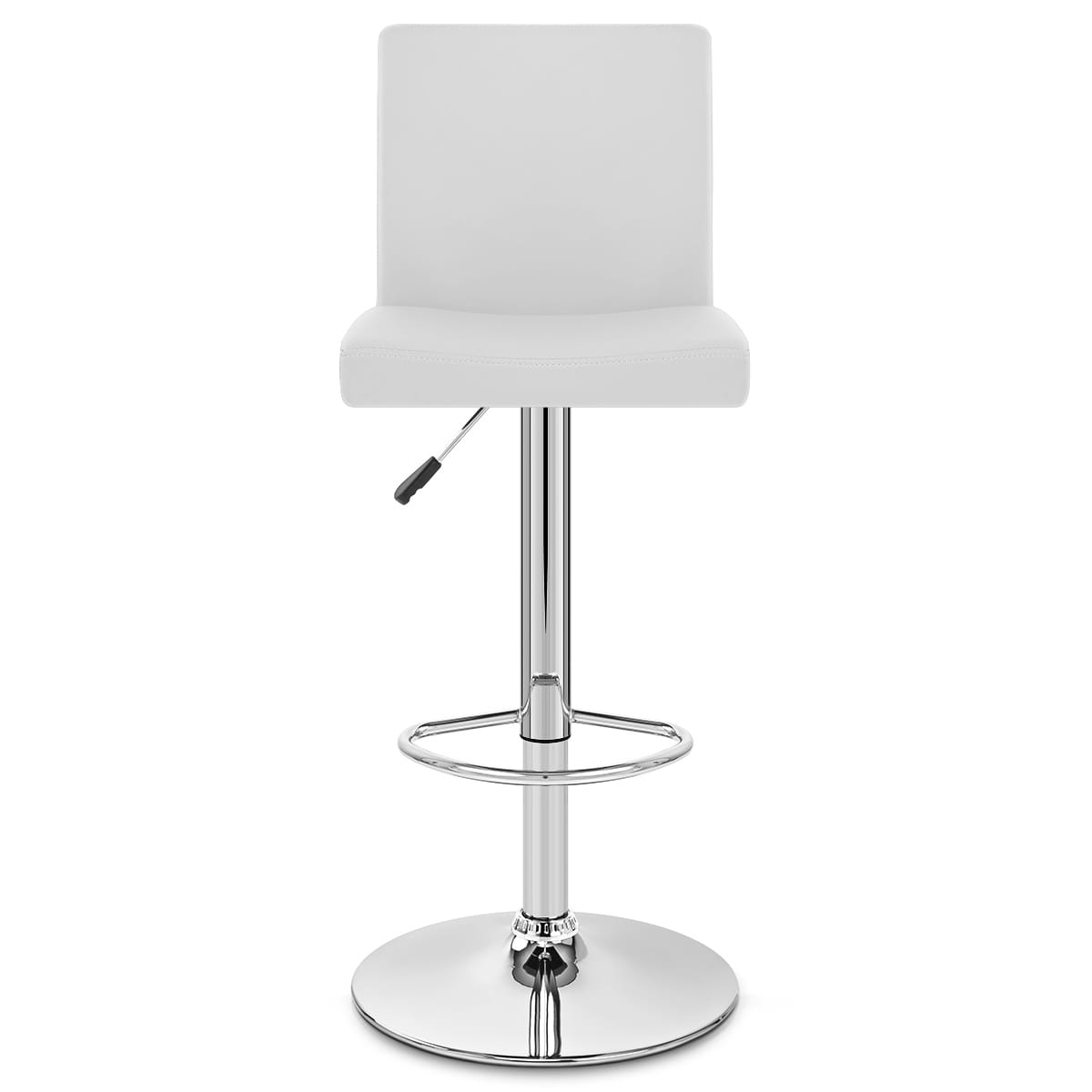 Sgabello Ecopelle Cromato - Topaz Bianco
