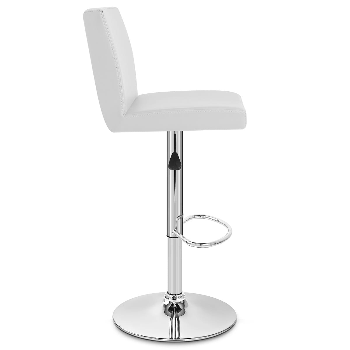 Sgabello Ecopelle Cromato - Topaz Bianco