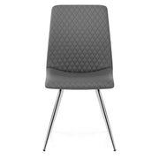 Sedia da pranzo Ecopelle Cromata - Trevi Grigio scuro