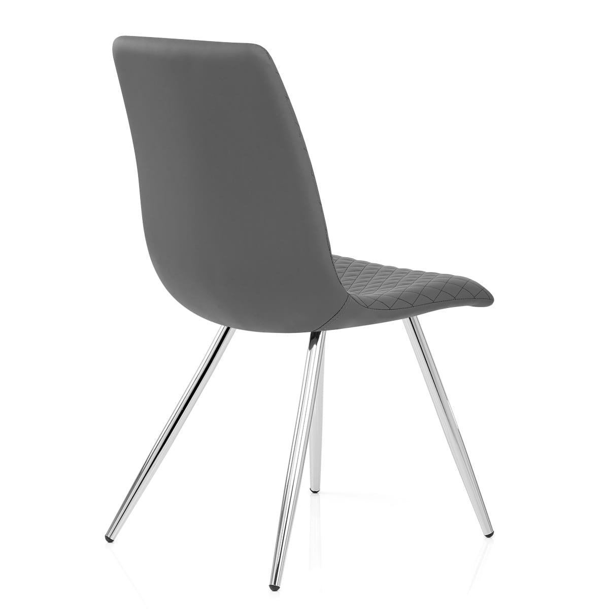 Sedia da pranzo Ecopelle Cromata - Trevi Grigio scuro