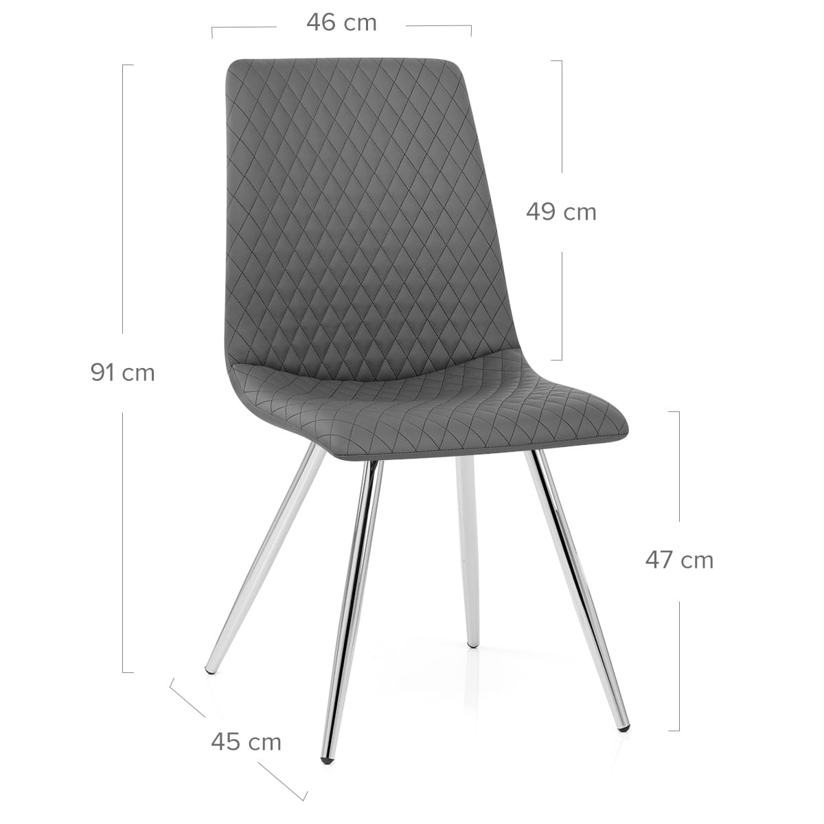 Sedia da pranzo Ecopelle Cromata - Trevi Grigio scuro