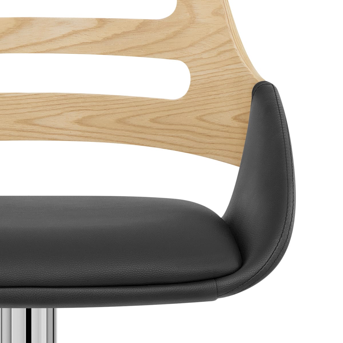 Sgabello Ecopelle Legno - Trio Nero