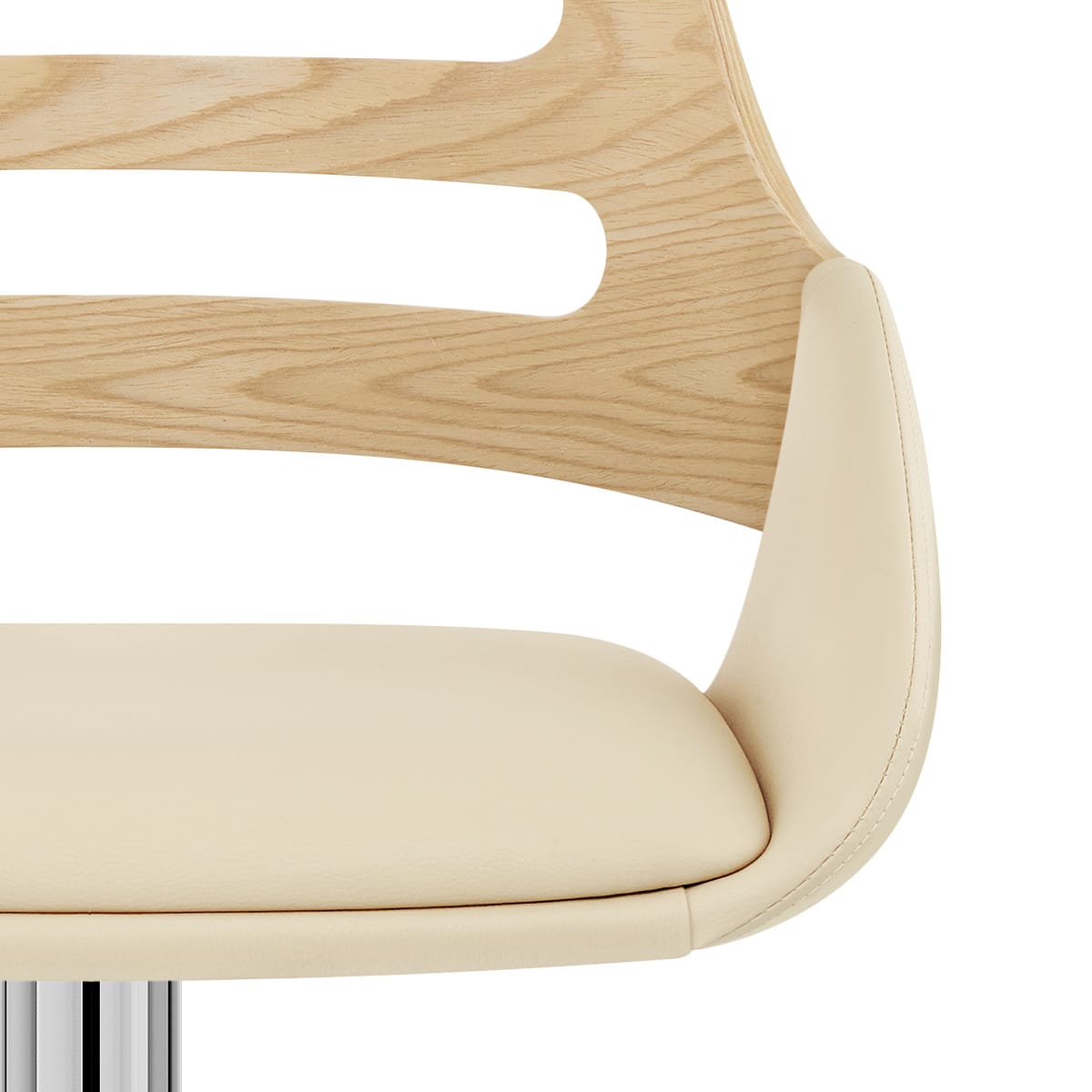 Sgabello Ecopelle Legno - Trio Crema