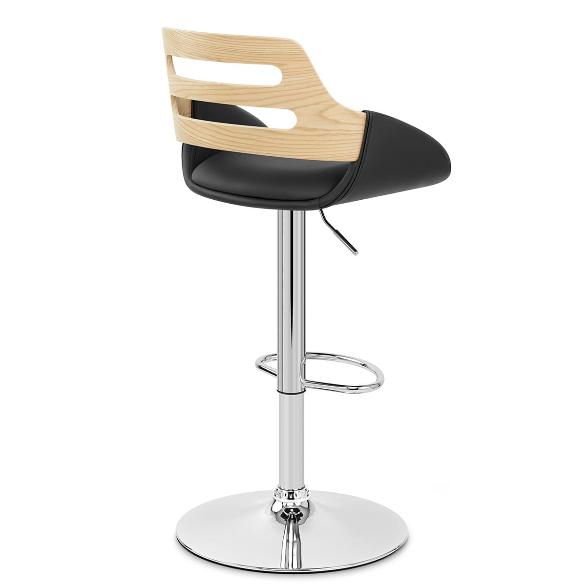 Sgabello Ecopelle Legno - Trio Nero