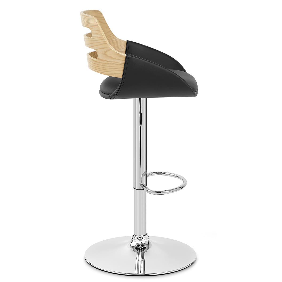Sgabello Ecopelle Legno - Trio Nero