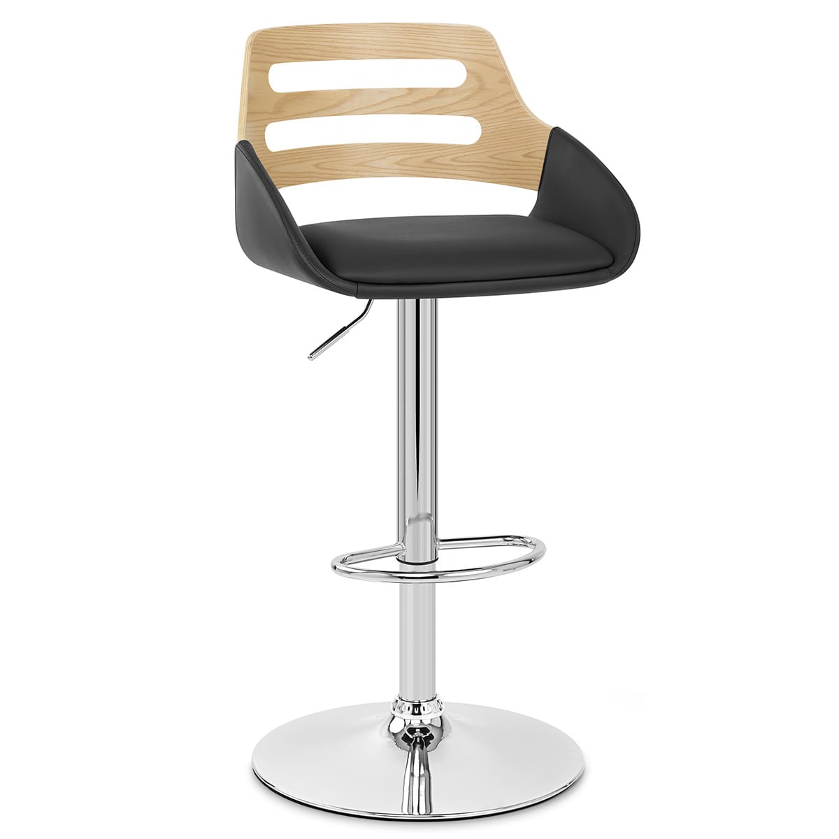 Sgabello Ecopelle Legno - Trio Nero