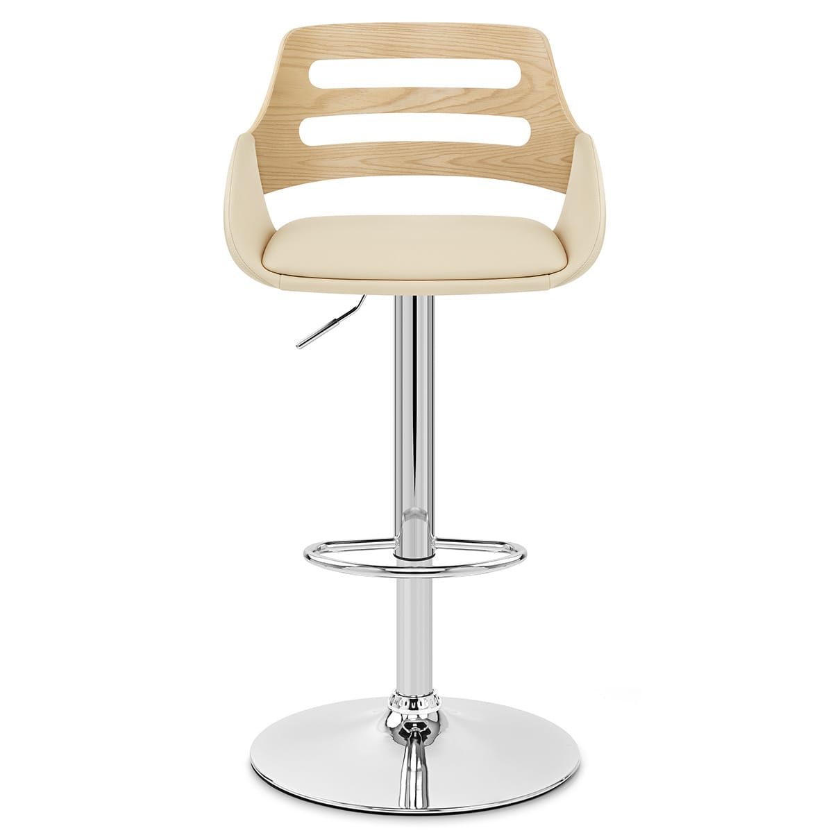 Sgabello Ecopelle Legno - Trio Crema