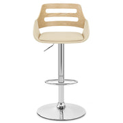 Sgabello Ecopelle Legno - Trio Crema