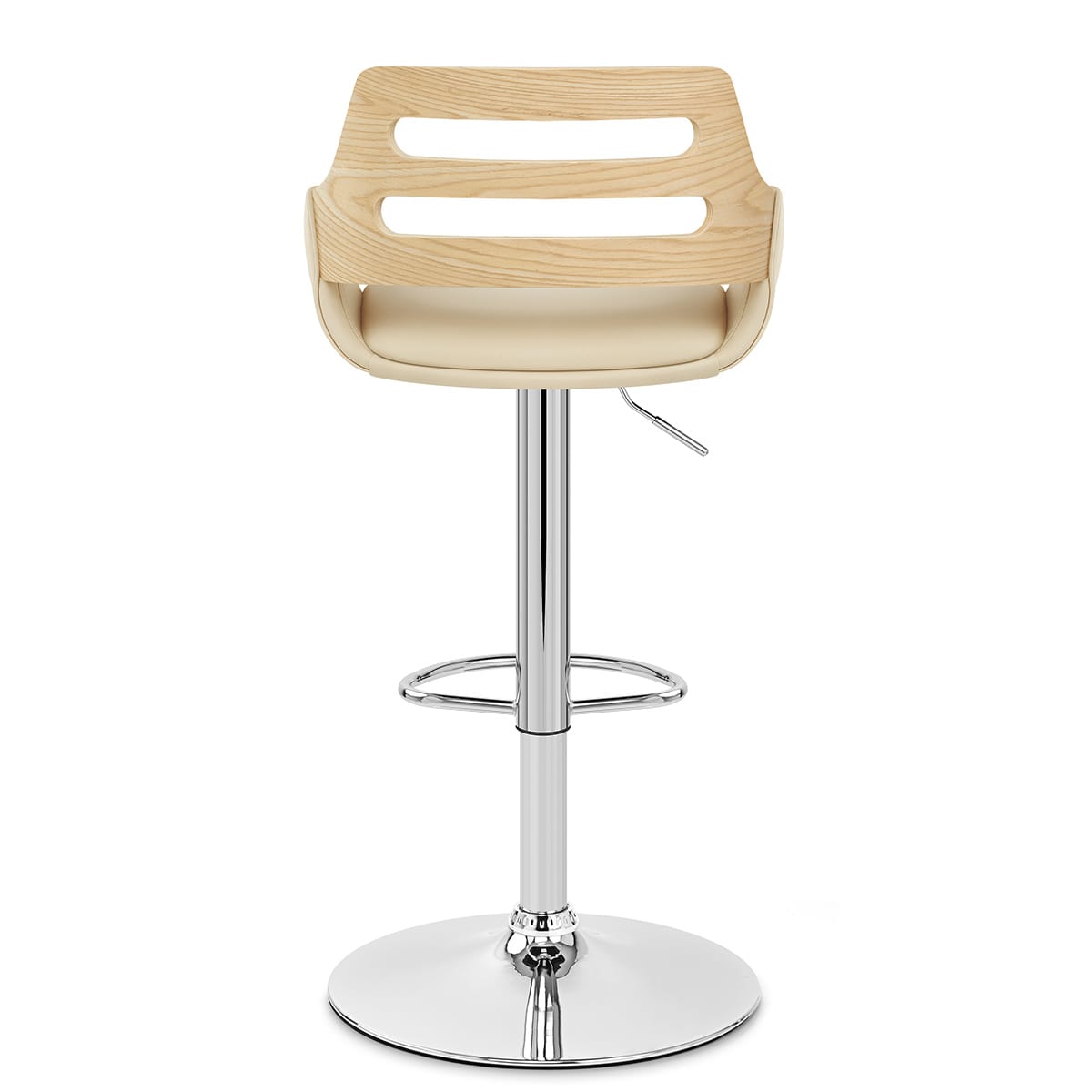 Sgabello Ecopelle Legno - Trio Crema