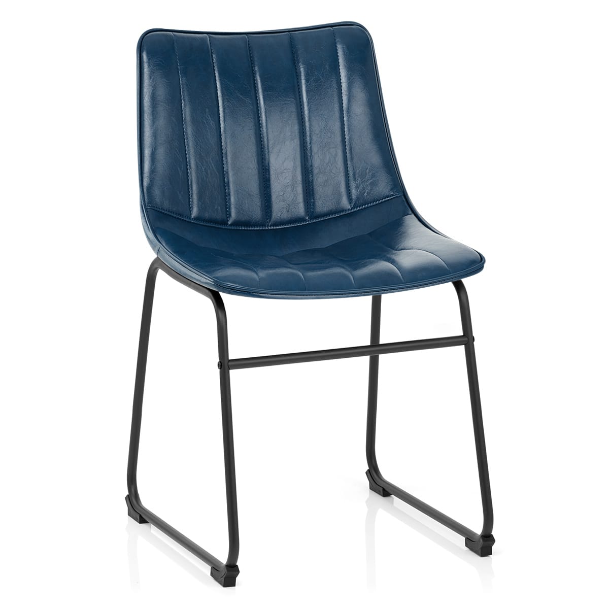 Sedia Ecopelle Anticata Satinata - Tucker Blu