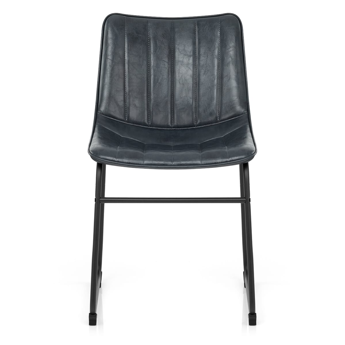 Sedia Ecopelle Anticata Satinata - Tucker Blu Scuro