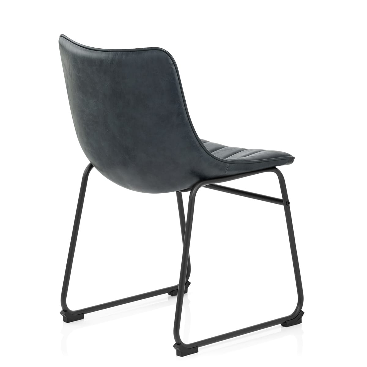 Sedia Ecopelle Anticata Satinata - Tucker Blu Scuro