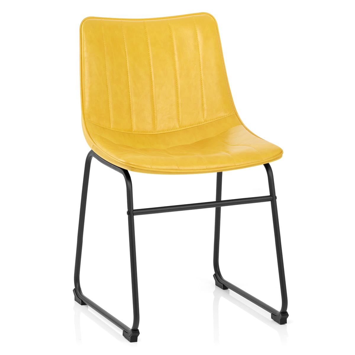 Sedia Ecopelle Anticata Satinata - Tucker Giallo