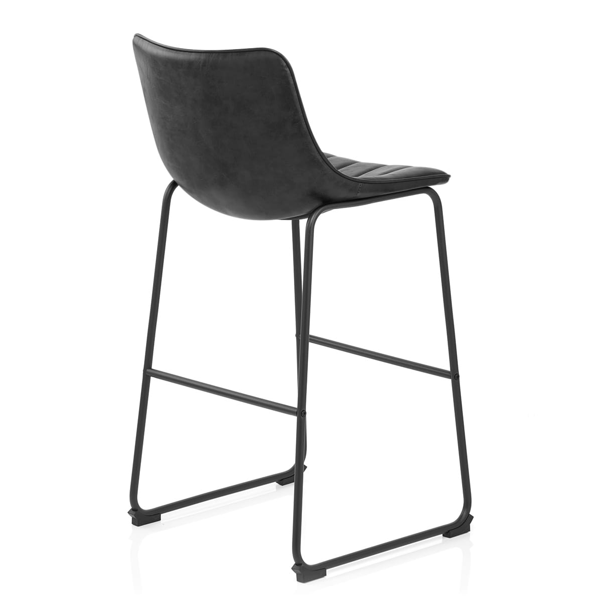 Sgabello Ecopelle Anticata Satinato - Tucker Nero